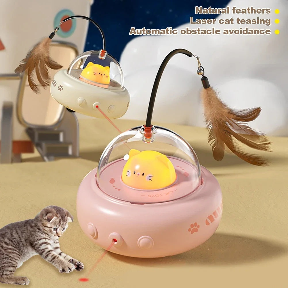 Electric Smart UFO Cat Teaser Toy - PawsiFypets Cat Toys & Scratchers - Cherry Blossom Powder My Store