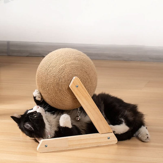 Cat Scratching Ball - Interactive Scratch Tree & Play Station for Cats - PawsiFypets Cat Toys & Scratchers - Beige / S PawsiFypets