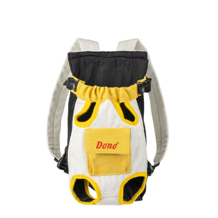 Pet carrier with yellow accents and &
