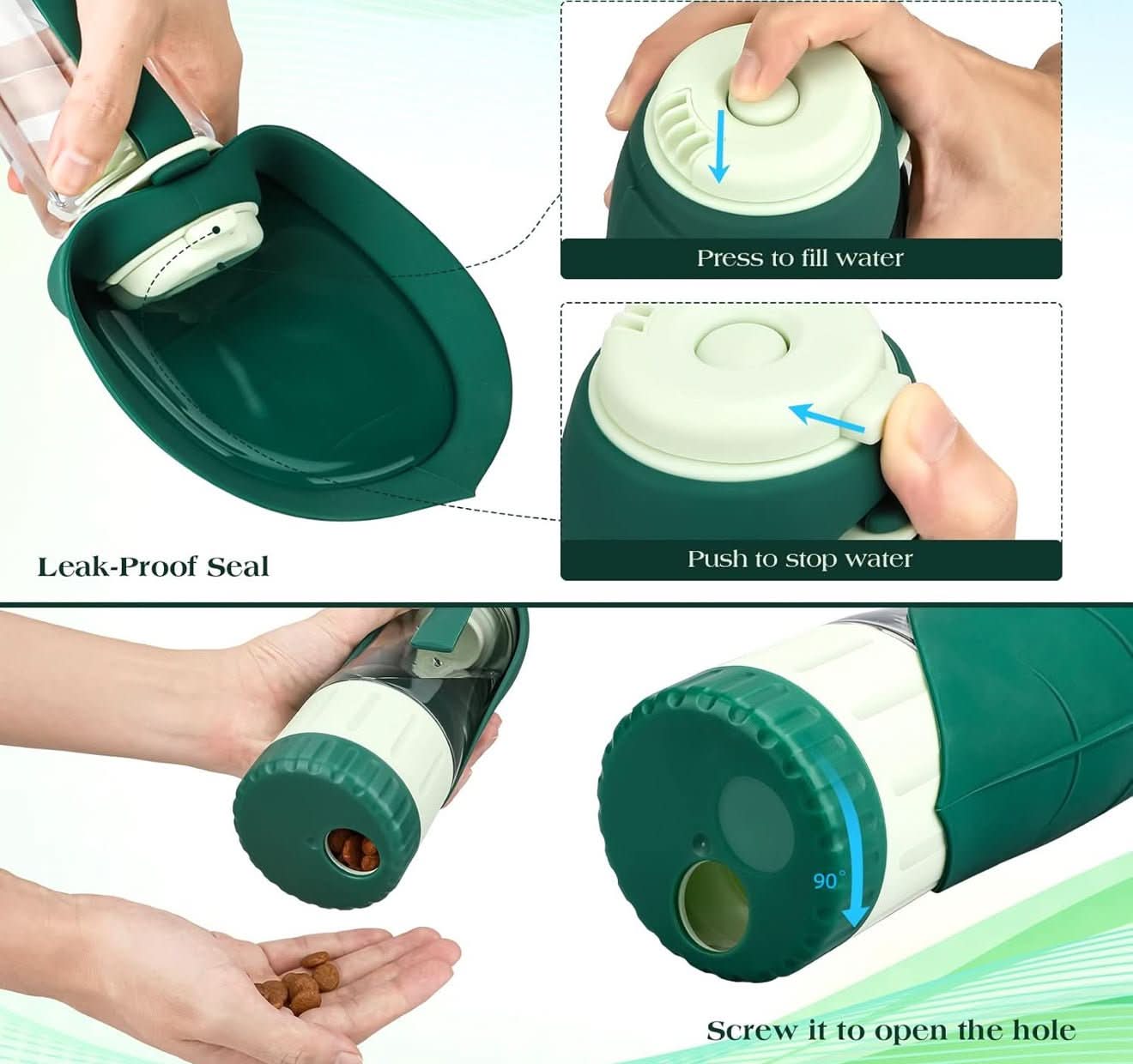 Travel 2-in-1 Bottle Water & Food Bowl - PawsiFypets - Blue powder / one size PawsiFypets