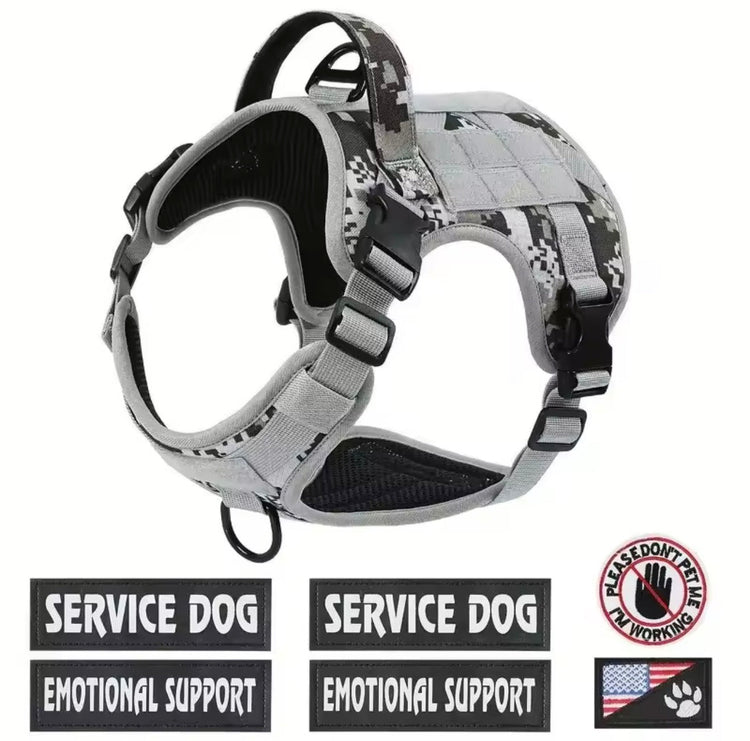 Pawsify Tactical Dog Harness Bundle in Khaki with Service Dog and Emotional Support patches included