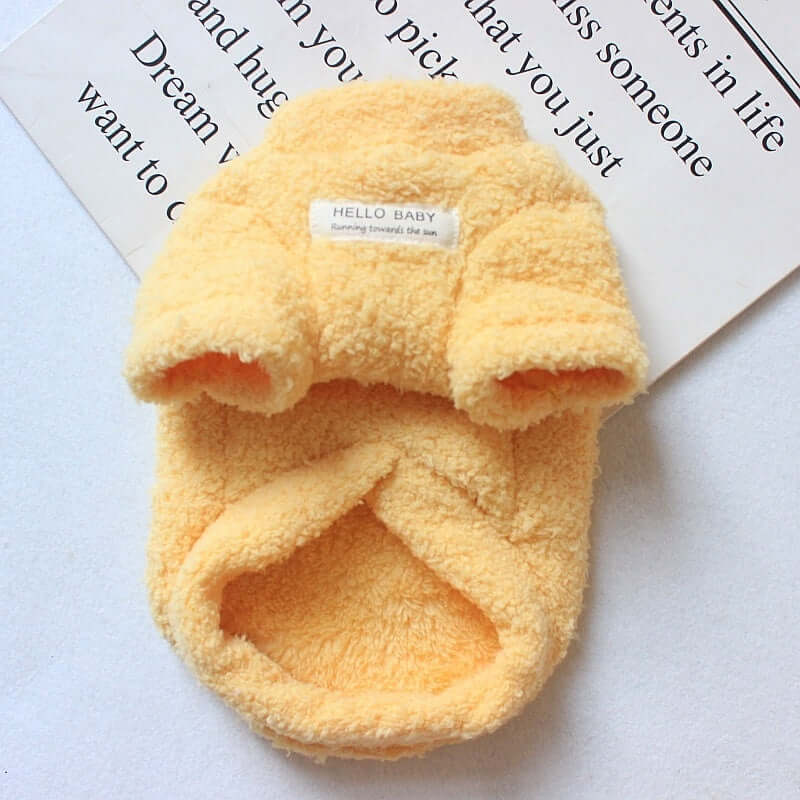 Plush velvet Winter Dog Coat - PawsiFypets Pet Outfit - XD Elastic Wool T Yellow / S PawsiFypets