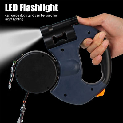 Dual Dog Leash with LED – Night Safety, 360° Swivel, Tangle-Free Leash for Two Dogs - PawsiFypets Dog Walking Accessories - Black / 3 M PawsiFypets