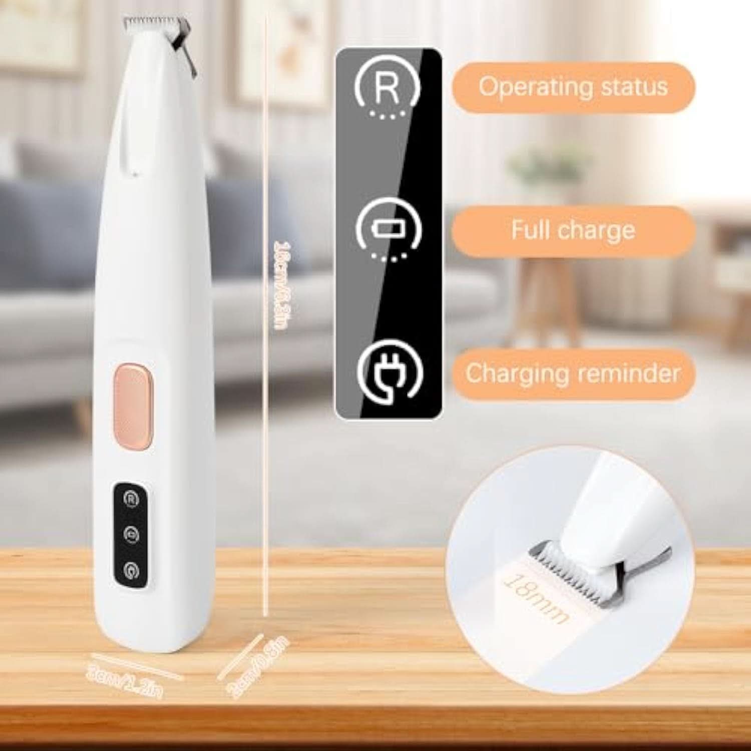 Electric Pet Paw Trimmer with LED Light - Rechargeable Low-Noise Nail Clipper - PawsiFypets Pet Grooming Equipment - White PawsiFypets