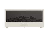 Electric fireplace insert with logs on a white background