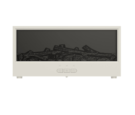 Electric fireplace insert with logs on a white background