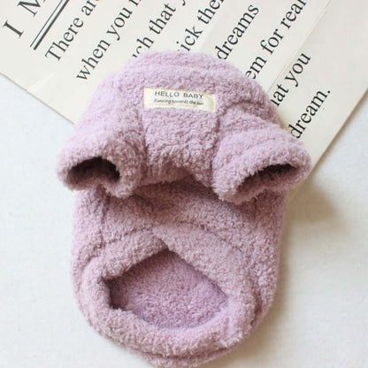 Plush velvet Winter Dog Coat - PawsiFypets Pet Outfit - XD Elastic Wool T Purple / S PawsiFypets
