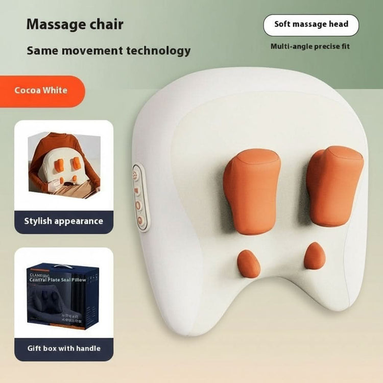 Massage chair with soft massage head and stylish appearance on a light green background