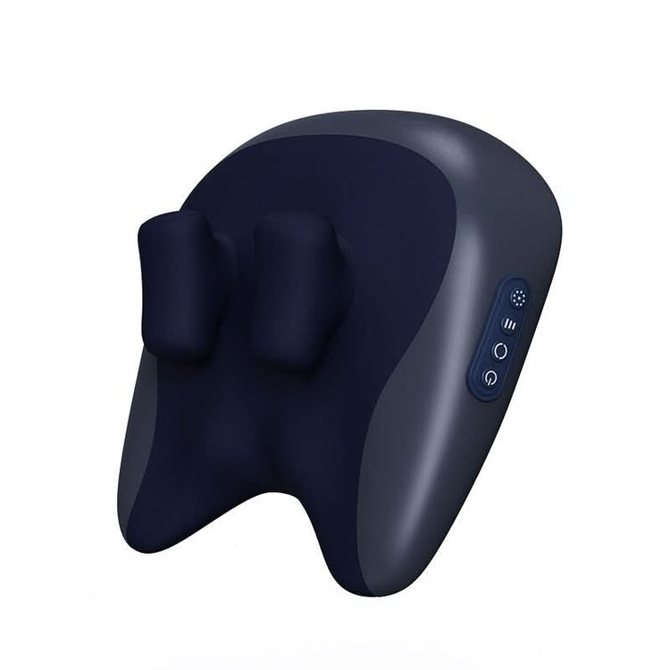 Navy blue neck and shoulder massager on a white background