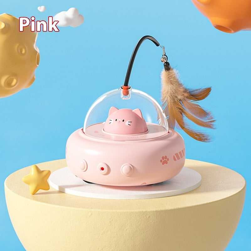 Electric Smart UFO Cat Teaser Toy - PawsiFypets Cat Toys & Scratchers - Cherry Blossom Powder My Store