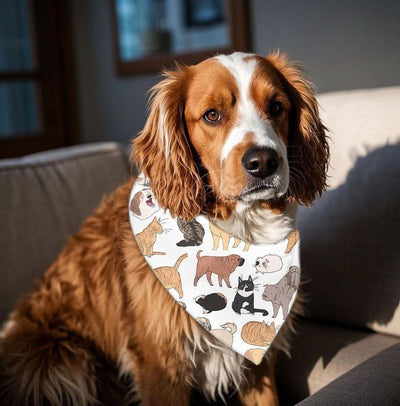 Reversible Pet Bandana - Over-the-Collar Dog Bandana for Stylish Pups - PawsiFypets Pet Fashion Accessories - Picture color / L PawsiFypets