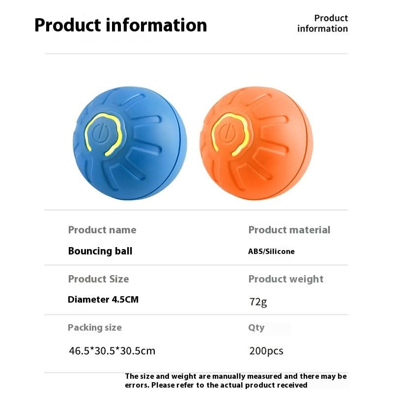 Interactive Smart Pet Toy Ball - USB Rechargeable Motion-Activated Dog Cat Toy - PawsiFypets Interactive Pet Toys - Jumping Ball Blue PawsiFypets