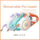 Retractable Dog Leash with LED Spotlight - Automatic Pet Traction Rope - PawsiFypets Dog Walking Accessories - Green 3M / Single traction rope PawsiFypets