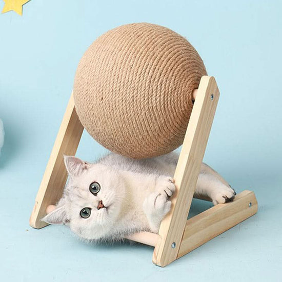 Cat Scratching Ball - Interactive Scratch Tree & Play Station for Cats - PawsiFypets Cat Toys & Scratchers - Beige / S PawsiFypets