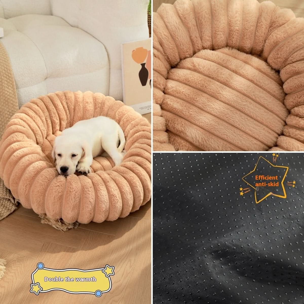 Cozy Cloud Plush Pet Bed - PawsiFypets Pet Beds - Gray / S PawsiFypets