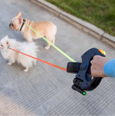 Dual Dog Leash with LED Night Safety 360 Swivel Tangle Free - PawsiFypets Dog Walking Accessories - Black / 3 M PawsiFypets