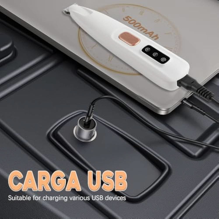 Electric Pet Paw Trimmer with LED Light - Rechargeable Low-Noise Nail Clipper - PawsiFypets Pet Grooming Equipment - White PawsiFypets