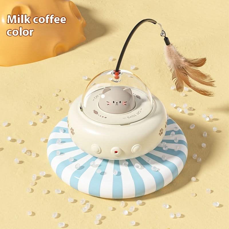 Electric Smart UFO Cat Teaser Toy - PawsiFypets Cat Toys & Scratchers - Milk Coffee Color My Store