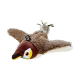 Plush toy resembling a bird on a white background