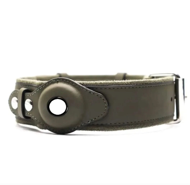 Leather GPS Dog Collar Holder - PawsiFypets - Army Green / S PawsiFypets