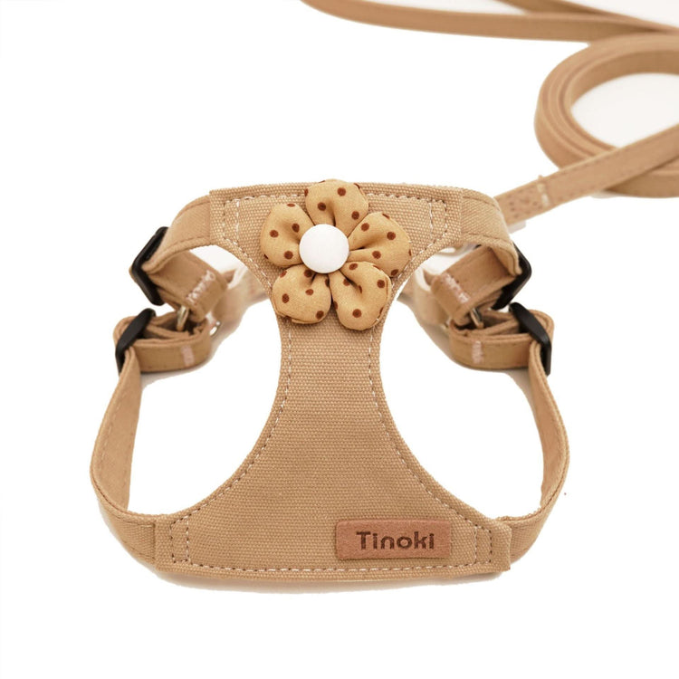 MiniPup Harness & Leash Set - PawsiFypets Pet traveling Essential - Coffee Brown Polka Dot Flower / XS PawsiFypets