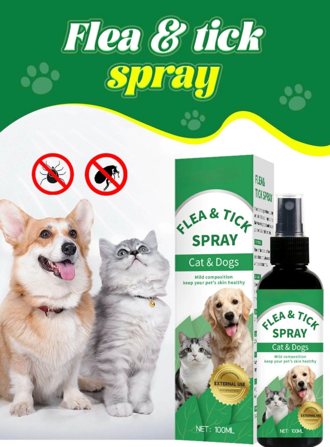 Natural Flea Tick Spray - Plant-Based Pet Parasite Treatment for Dogs & Cats - PawsiFypets Pet Health & Wellness - Spray PawsiFypets