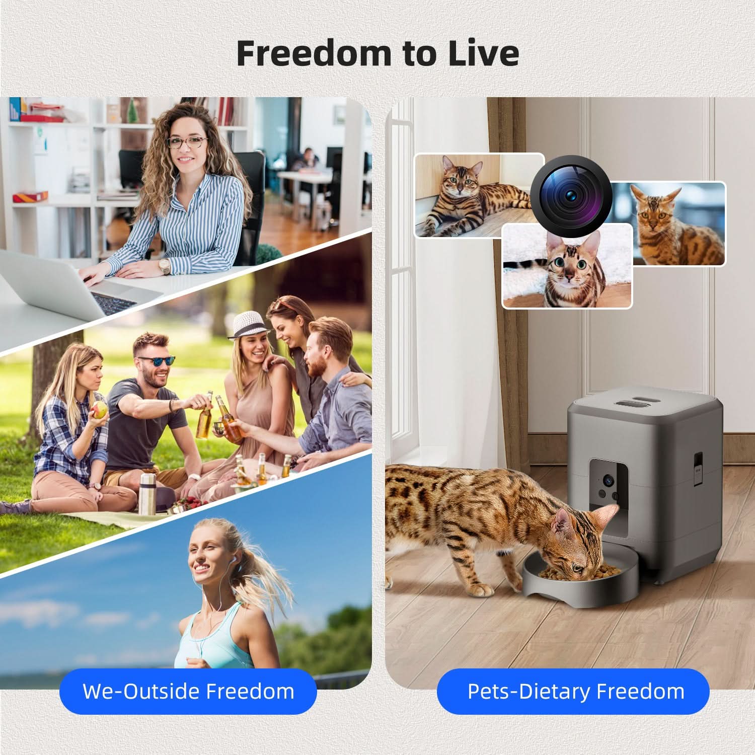 Smart Pet Feeder with WiFi & HD Camera – Automatic Dog & Cat Feeder - PawsiFypets Smart Pet Technology - White WiFi version / USA PawsiFypets