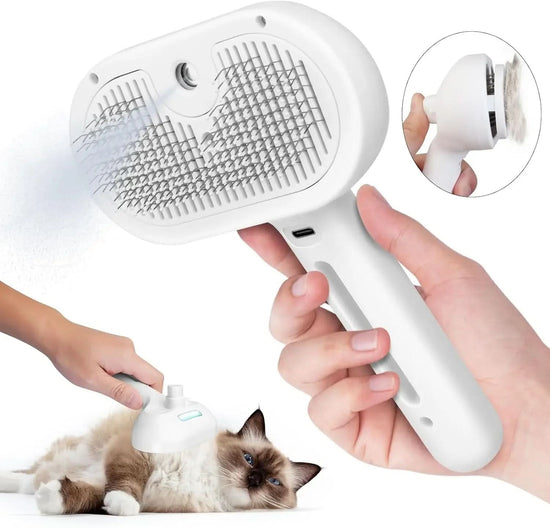 Pet Steam Brush with Water Mist Spray - PawsiFypets Pets Care - Green PawsiFypets
