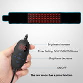 Hand holding a device with digital display and control buttons, featuring text on functions.