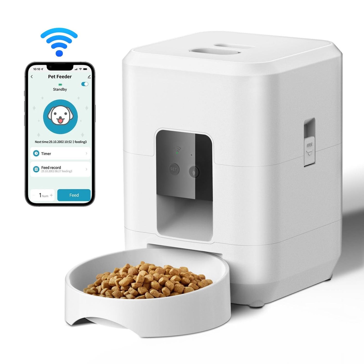 Smart Pet Feeder with WiFi & HD Camera – Automatic Dog & Cat Feeder - PawsiFypets Smart Pet Technology - White WiFi version / USA PawsiFypets