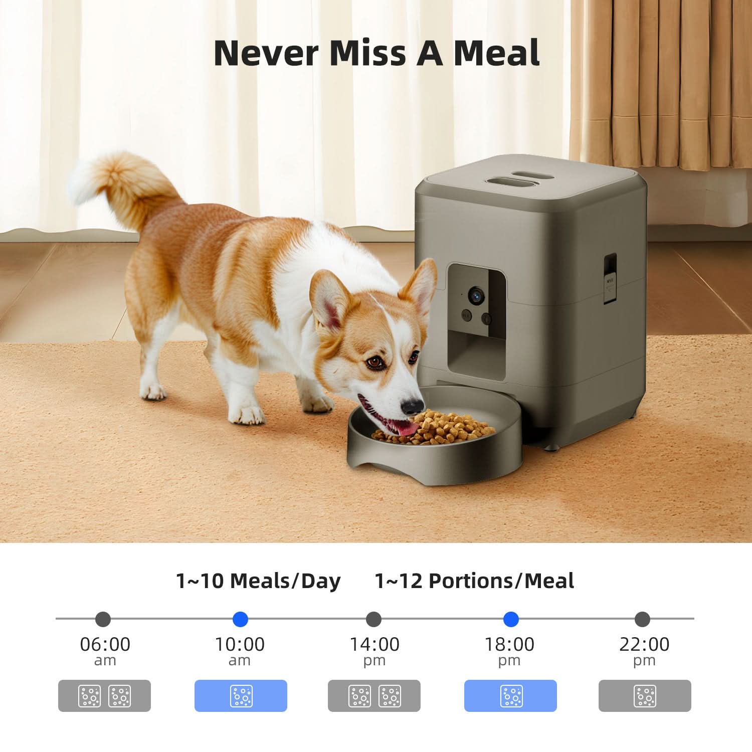 Smart Pet Feeder with WiFi & HD Camera – Automatic Dog & Cat Feeder - PawsiFypets Smart Pet Technology - White WiFi version / USA PawsiFypets