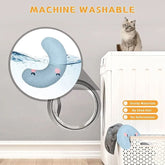 Product with washing machine illustration and cat on dryer, labeled &