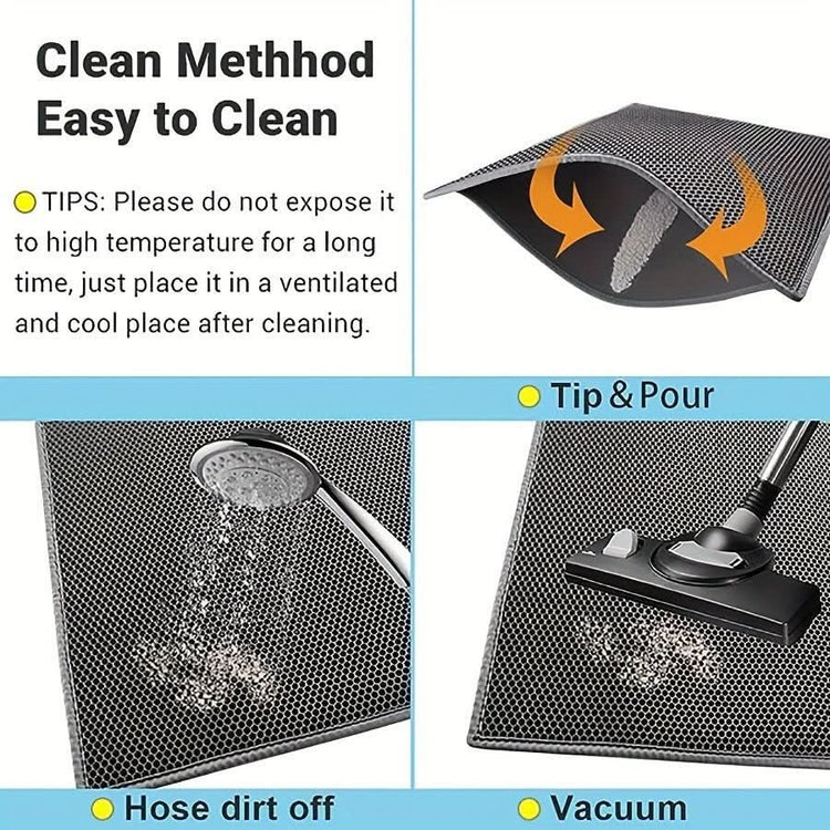 Waterproof Anti Splash Cat Litter Mat - Floor Protection & Easy Clean - PawsiFypets Cat Litter Accessories - Black / 30x30CM PawsiFypets