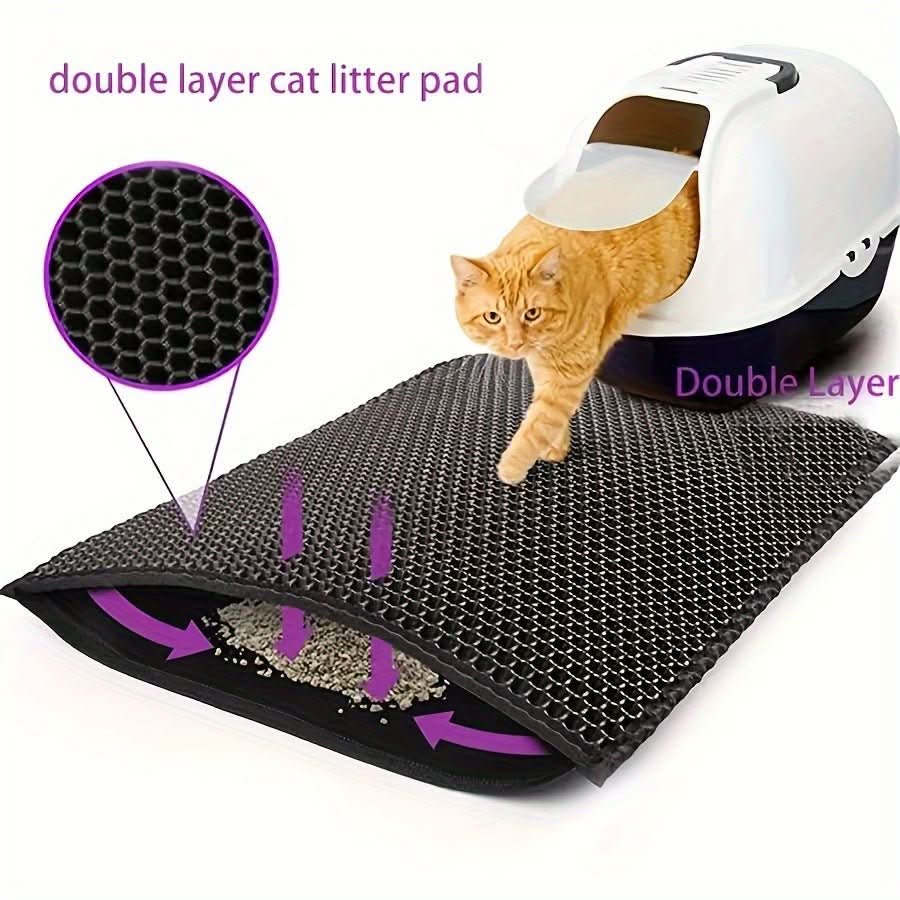 Waterproof Anti Splash Cat Litter Mat - Floor Protection & Easy Clean - PawsiFypets Cat Litter Accessories - Black / 30x30CM PawsiFypets
