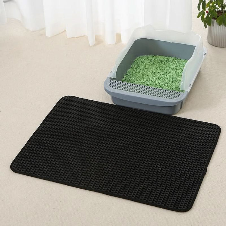 Waterproof Anti Splash Cat Litter Mat - Floor Protection & Easy Clean - PawsiFypets Cat Litter Accessories - Black / 30x30CM PawsiFypets