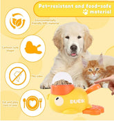 Yellow Duck Dog Treat Dispenser  Interactive, Slow-Feed Toy - PawsiFypets