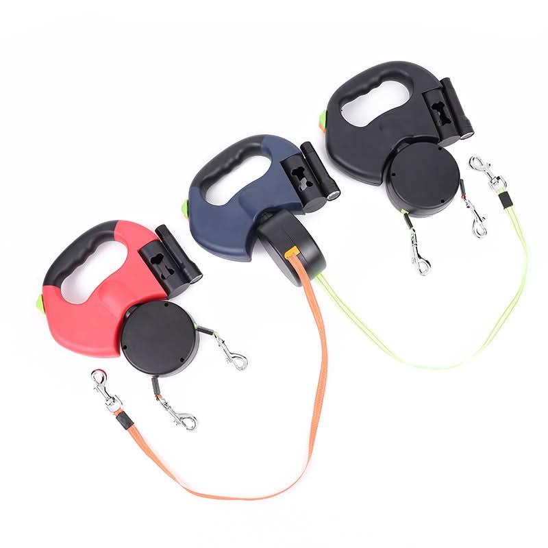 Dual Dog Leash with LED – Night Safety, 360° Swivel, Tangle-Free Leash for Two Dogs - PawsiFypets Dog Walking Accessories - Black / 3 M PawsiFypets
