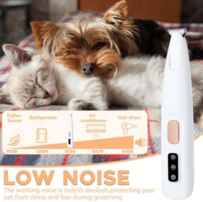 Electric Pet Paw Trimmer with LED Light - Rechargeable Low-Noise Nail Clipper - PawsiFypets Pet Grooming Equipment - White PawsiFypets