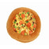 Durable plush pizza-shaped chew toy for dogs and puppies with realistic toppings