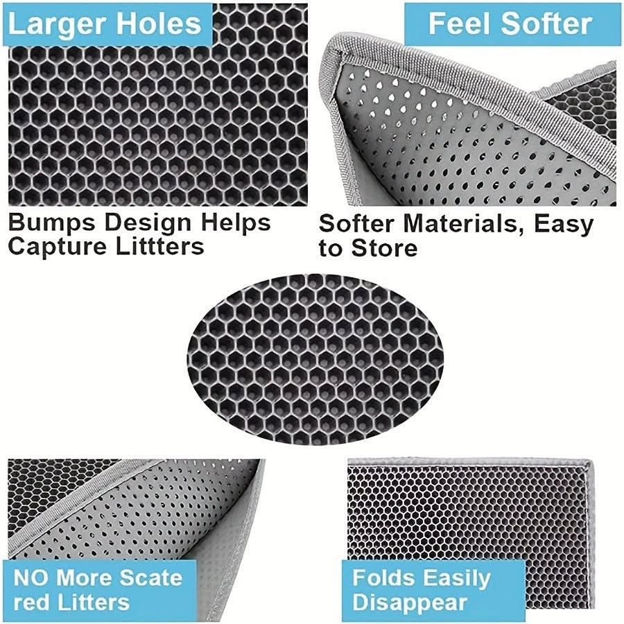 Waterproof Anti Splash Cat Litter Mat - Floor Protection & Easy Clean - PawsiFypets Cat Litter Accessories - Black / 30x30CM PawsiFypets