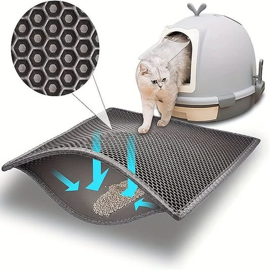 Waterproof Anti Splash Cat Litter Mat - Floor Protection & Easy Clean - PawsiFypets Cat Litter Accessories - Black / 30x30CM PawsiFypets
