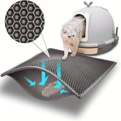 Waterproof Anti Splash Cat Litter Mat - Floor Protection & Easy Clean - PawsiFypets Cat Litter Accessories - Black / 30x30CM PawsiFypets