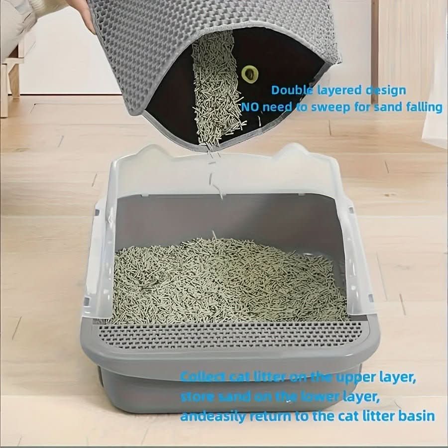 Waterproof Anti Splash Cat Litter Mat - Floor Protection & Easy Clean - PawsiFypets Cat Litter Accessories - Black / 30x30CM PawsiFypets