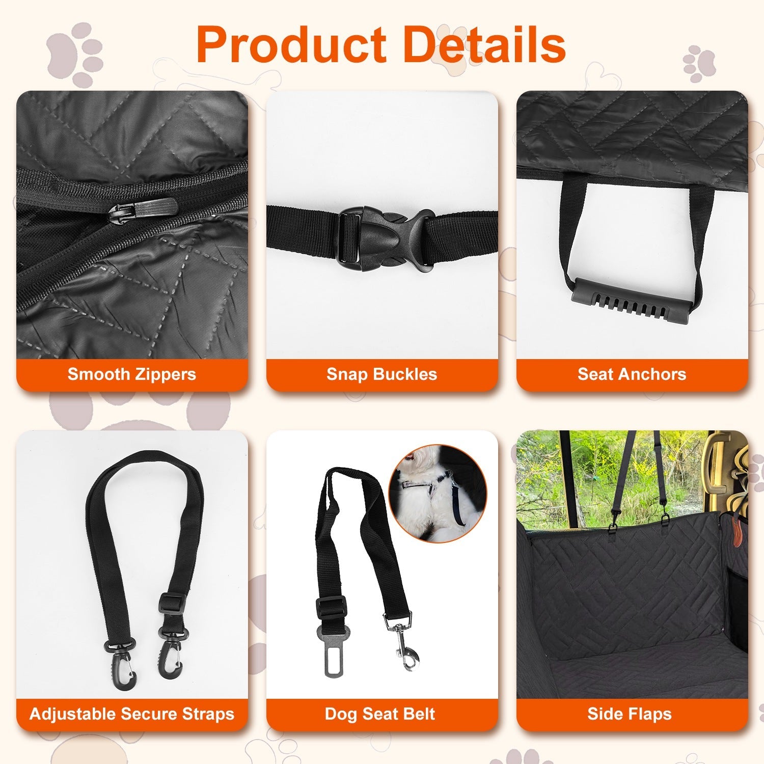 Dog Car Seat Cover | Waterproof Back Seat Hammock for Dogs - PawsiFypets