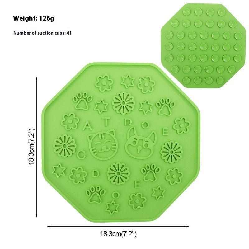 Silicone Dog Licking Mat - Anxiety Relief & Slow Feeding Enrichment Toy - PawsiFypets Dog Enrichment Toys - With Suction Cup / Octagonal Dogs And Cats Green PawsiFypets