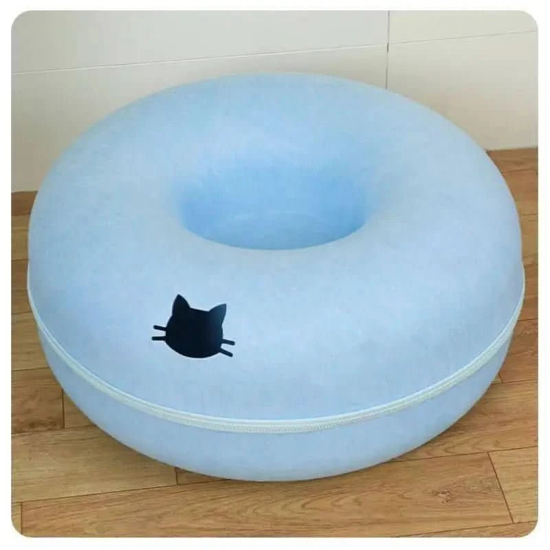 Donut Pet Bed - Comfortable Round Cat Tunnel Bed for Dogs & Cats - PawsiFypets