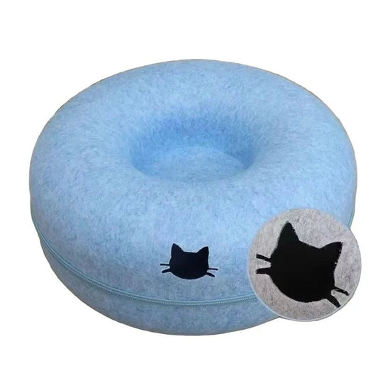 Donut Pet Bed - Comfortable Round Cat Tunnel Bed for Dogs & Cats - PawsiFypets