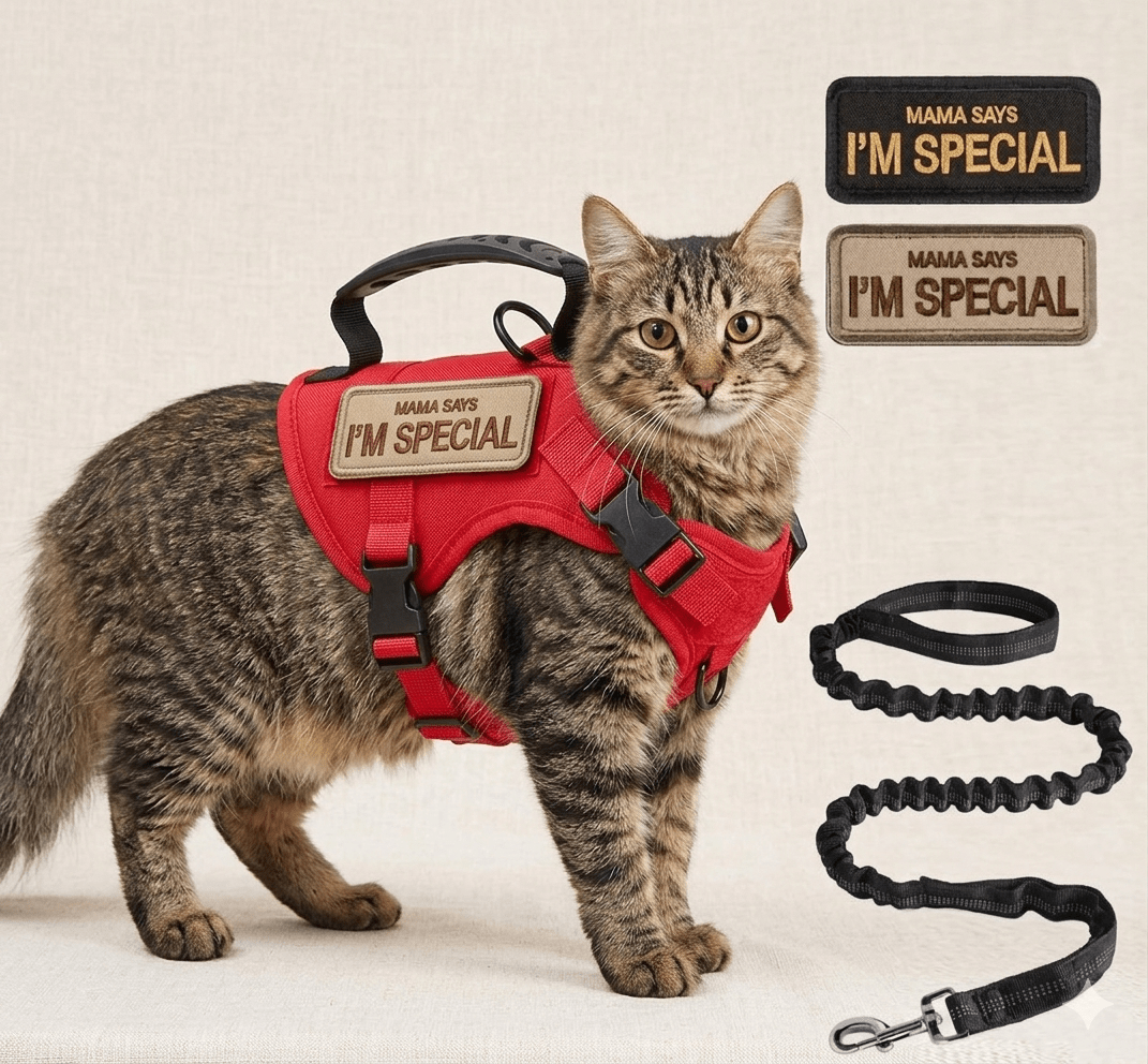 Escape - Proof Cat Chest Harness for Walking - Tactical Adventure Vest - PawsiFypets