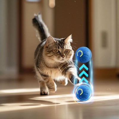 Interactive Smart Pet Toy Ball - USB Rechargeable Motion-Activated Dog Cat Toy - PawsiFypets Interactive Pet Toys - Jumping Ball Blue PawsiFypets