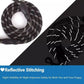 Reflective dog leash with high-visibility stitching for safe nighttime walks.
